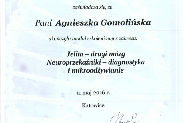 Preveneo - Jelita -drugi mózg, Neruoprzekażniki - diagnostyka i mikoodzywianie - Agnieszka Gomolińska
