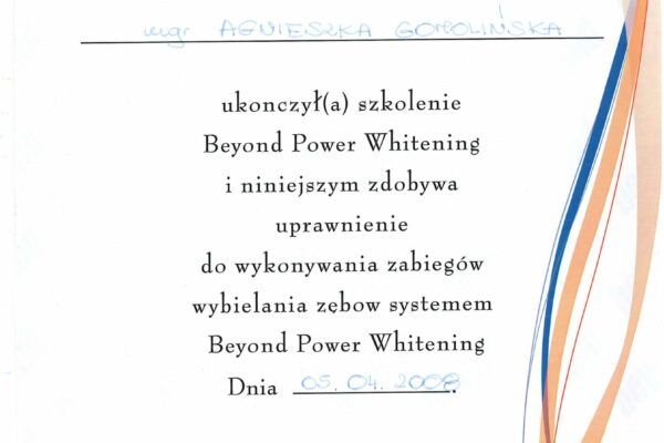 beyond dental and health - beyond power whitening - Agnieszka Gomolińska