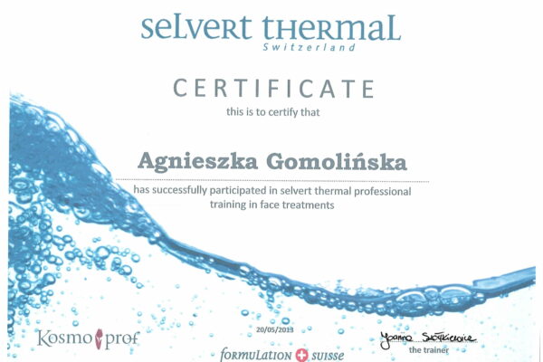 selvert thermal switzerland - selvert theraml professinal training in face treatments - Agnieszka Gomolińska
